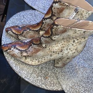 Snakeskin booties